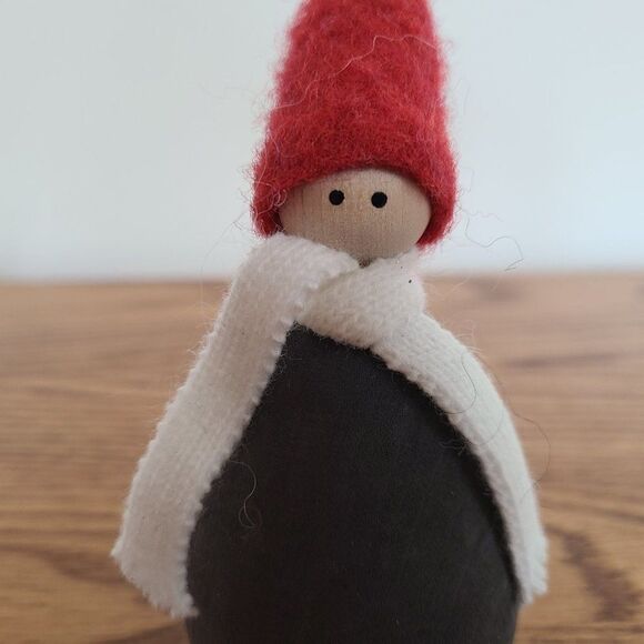 Handmade Sweden Larssons Tra Wood Christmas Gray Tomte Santa Elf Figurine Felix - Picture 4 of 16